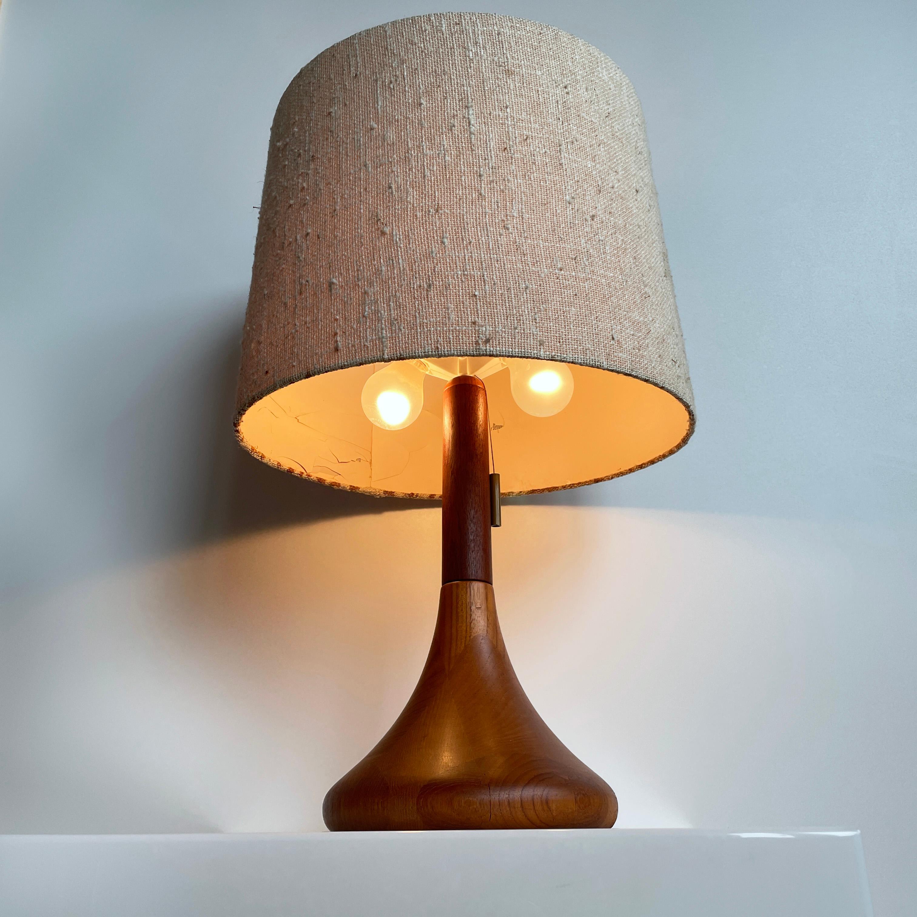 Scandinavian Modern Rare Lisbeth Brams Teak Table Lamp For Sale