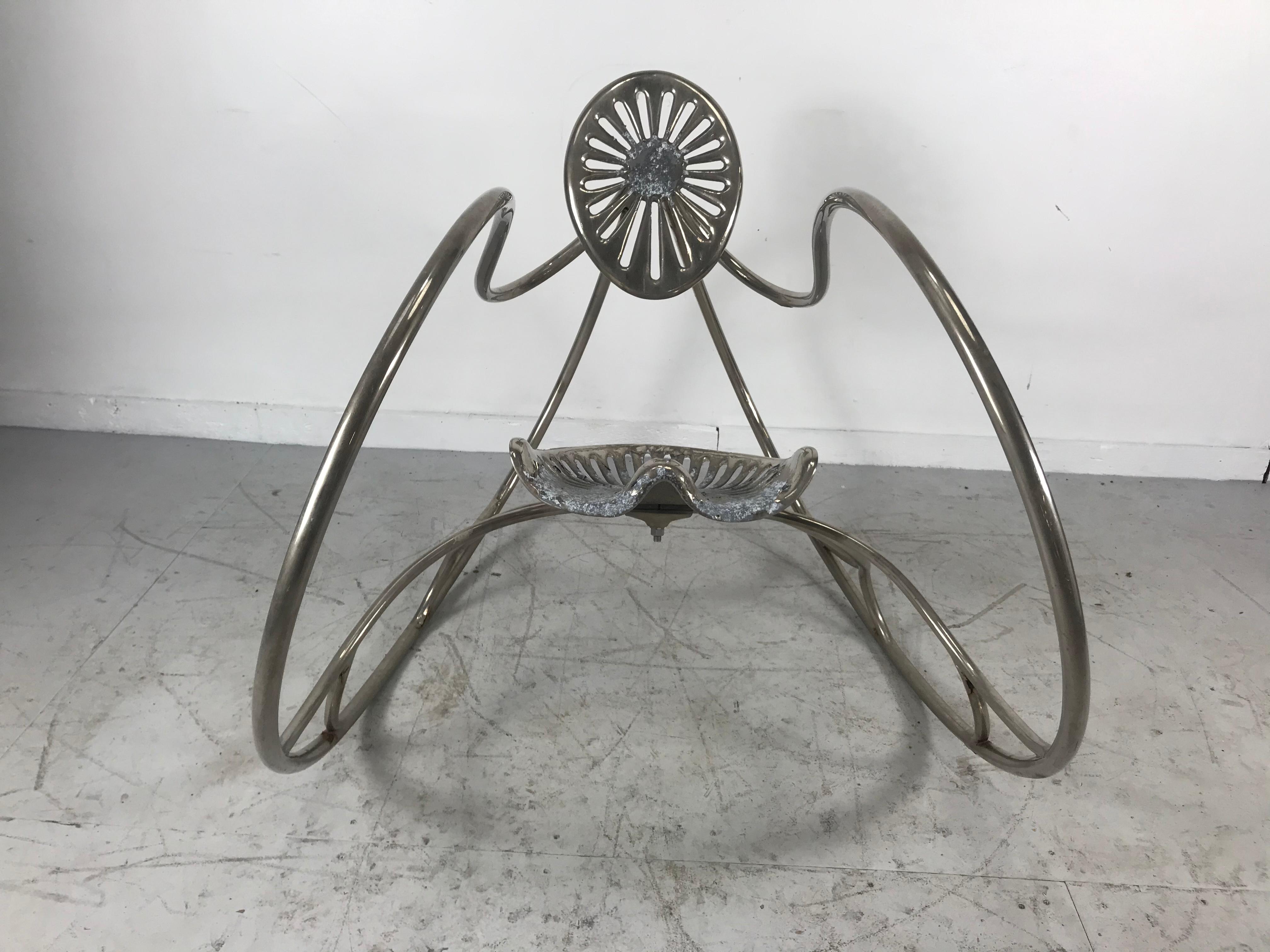 Mid-Century Modern Rare Rocker Lishman:: Sculptural Chrome-Plated circa 1976:: William Lishman en vente