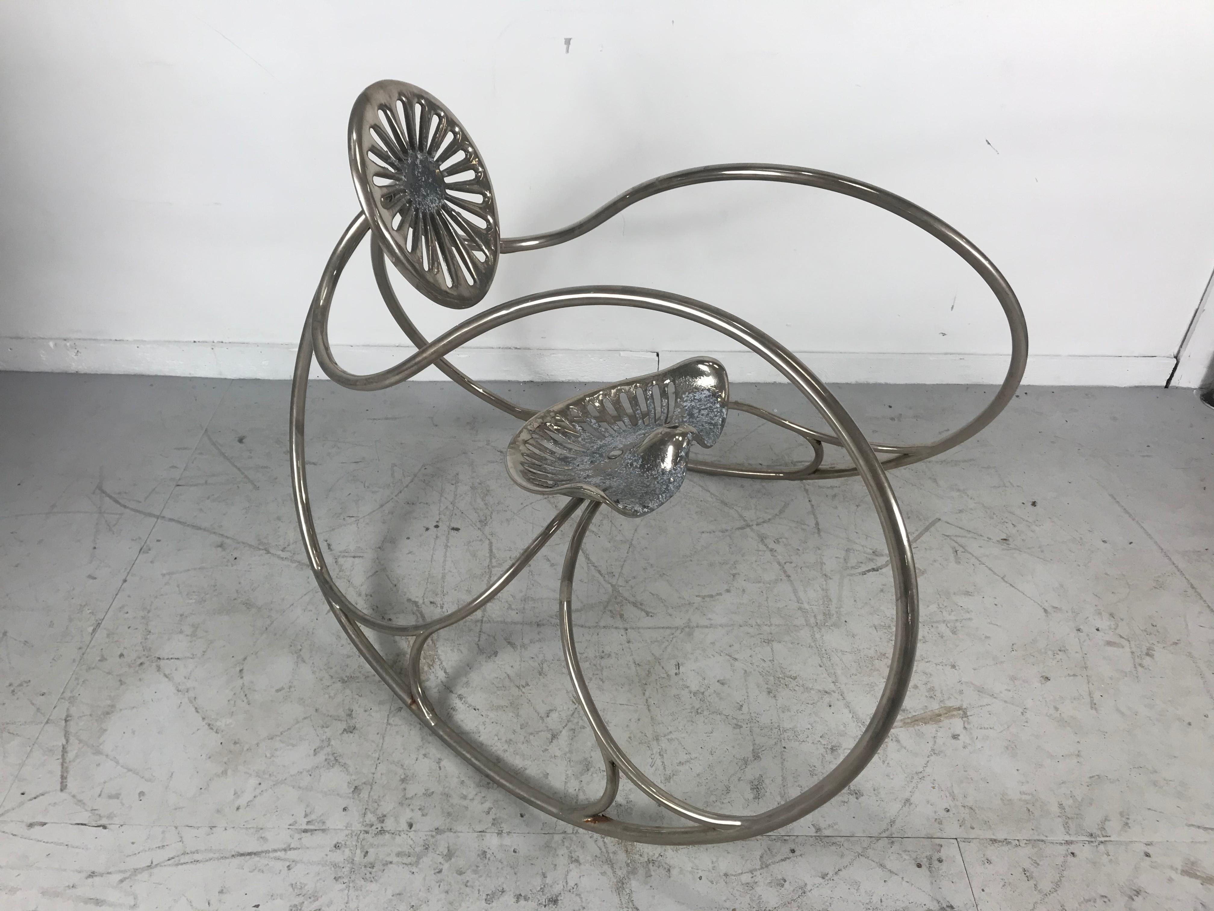 Canadian Rare Lishman Rocker, Sculptural Chrome-Plated circa 1976, William Lishman For Sale