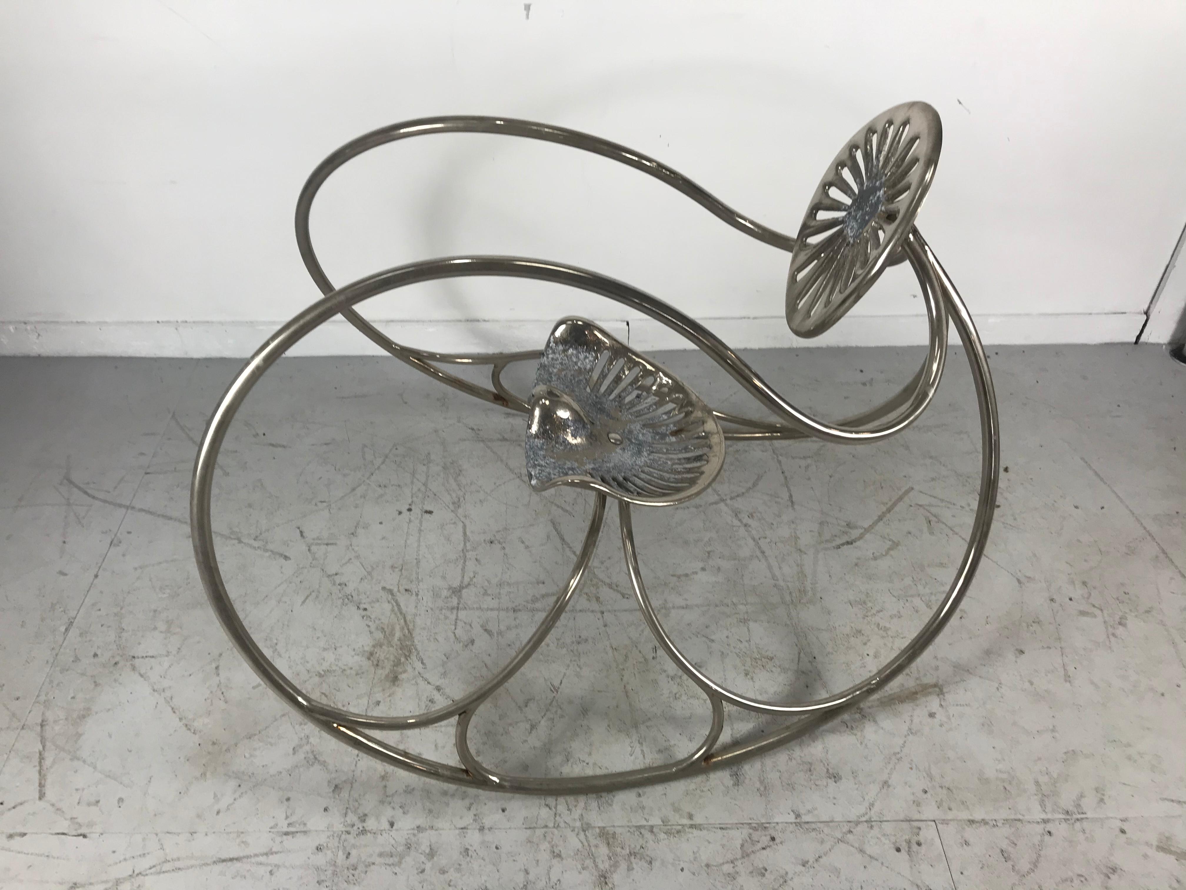 Cast Rare Lishman Rocker, Sculptural Chrome-Plated circa 1976, William Lishman For Sale