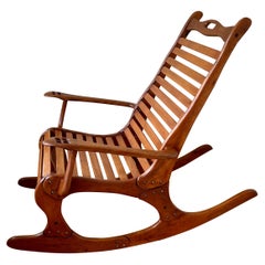 Rare Listed Artist Rocking Chair by Jocko Jhonson Signed, Dated 1975