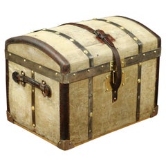 Antique Rare Little Curved Trunk Called Quarter Trunk