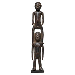 Rare Lobi Double Figure Male Female Standing on Shoulders Ghana Africa