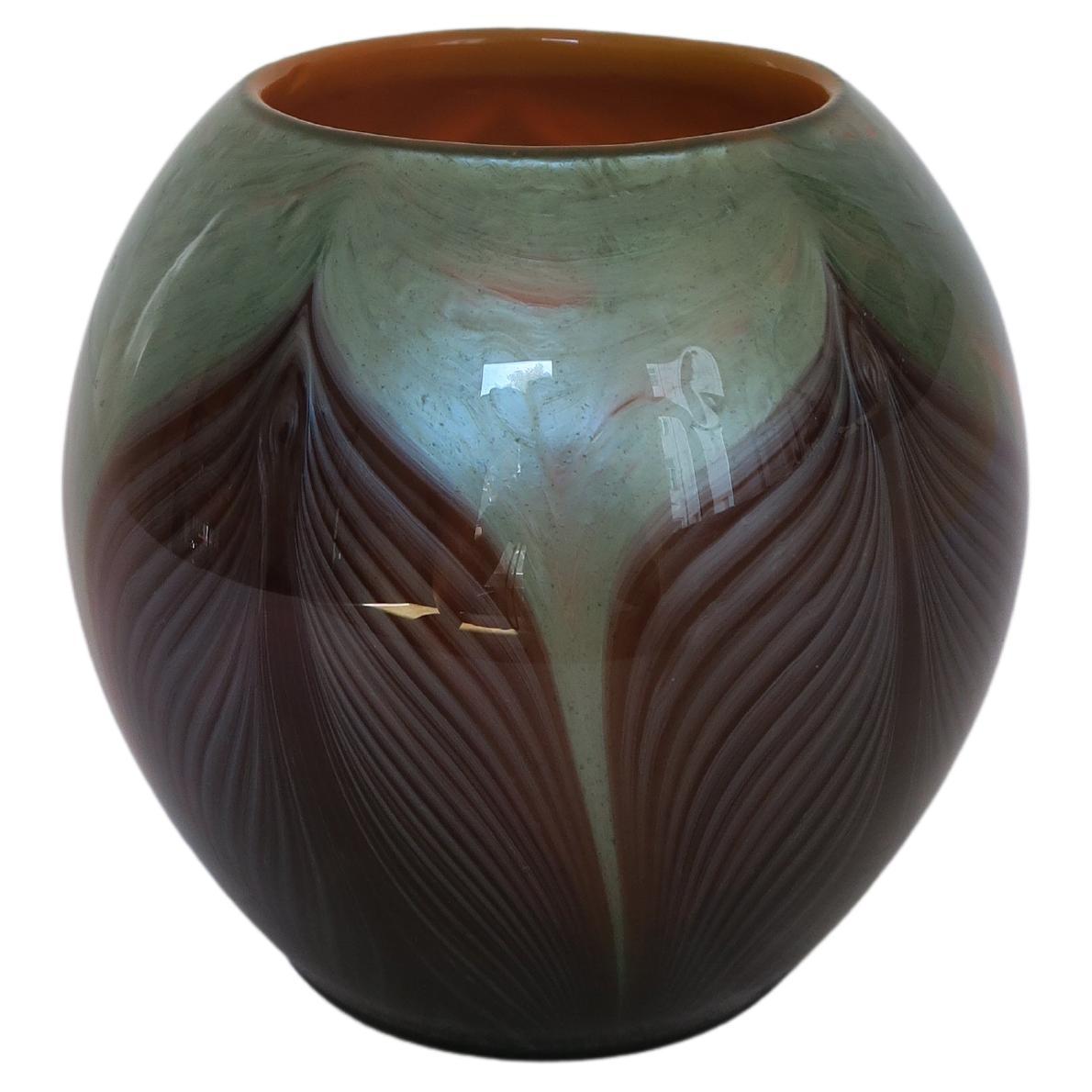 Rare Loetz Ball-Shaped Vase Titania Gre 4634 Art Nouveau Glass, ca. 1906