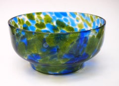 Rare Loetz Blue and Green Aventurine Medina Glass Bowl/Vase c1904 -Bohemian