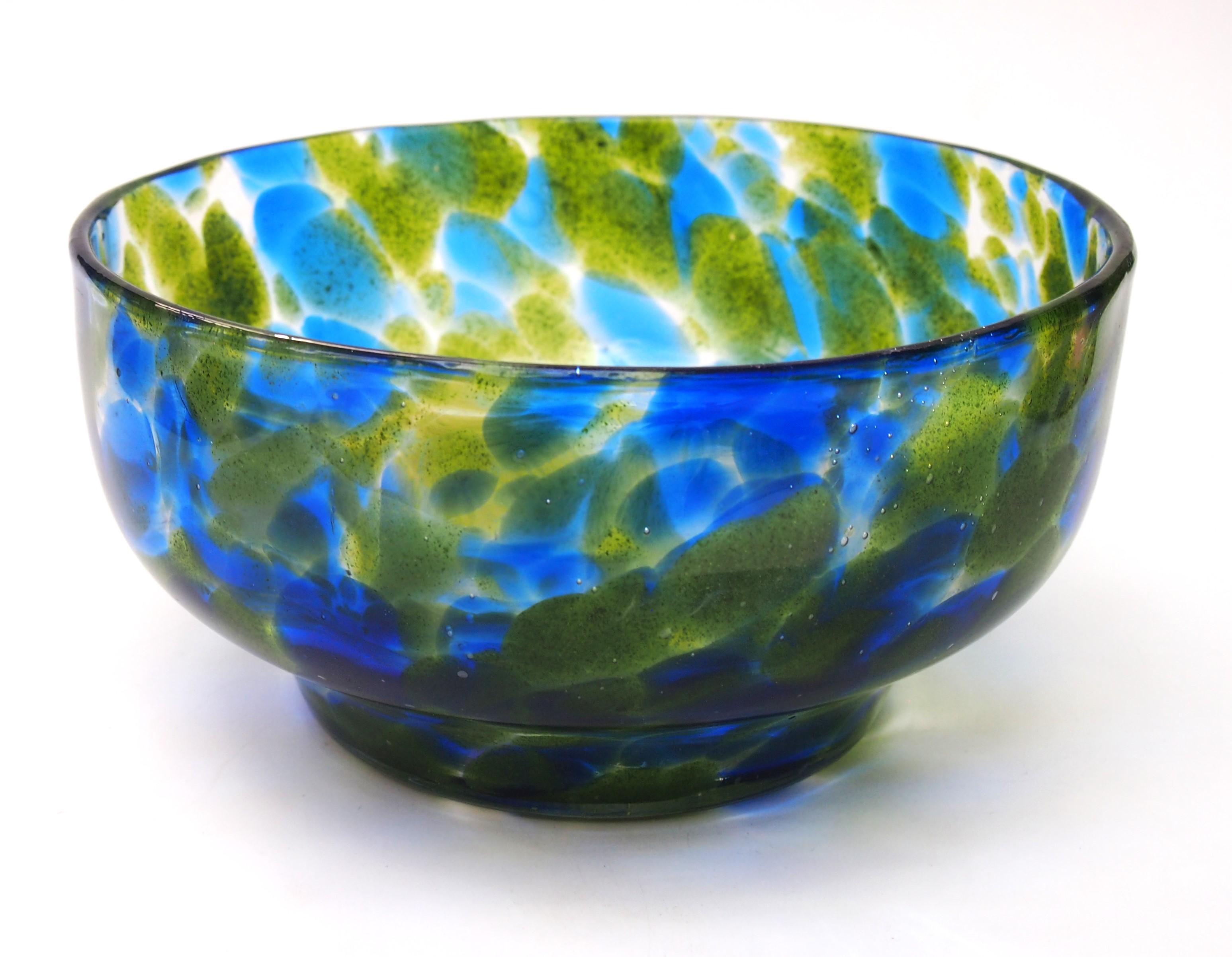 Tchèque Rare bol/vase en verre médina bleu et vert de Loetz Glass & Greene & Greene c1904 -Bohème en vente