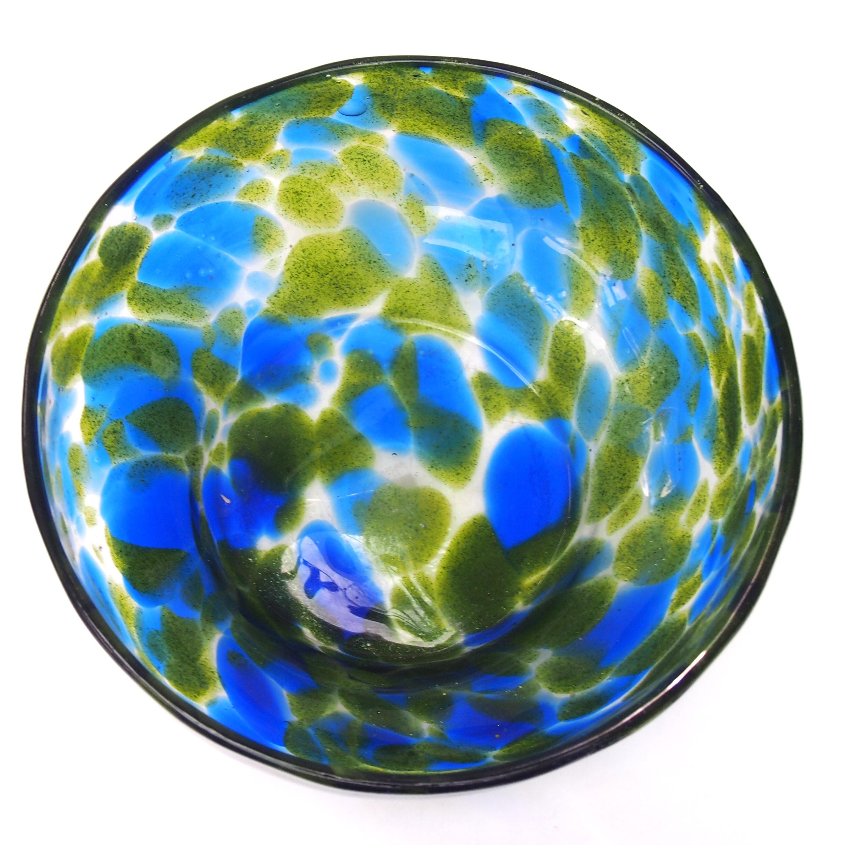 Rare bol/vase en verre médina bleu et vert de Loetz Glass & Greene & Greene c1904 -Bohème Bon état - En vente à Worcester Park, GB