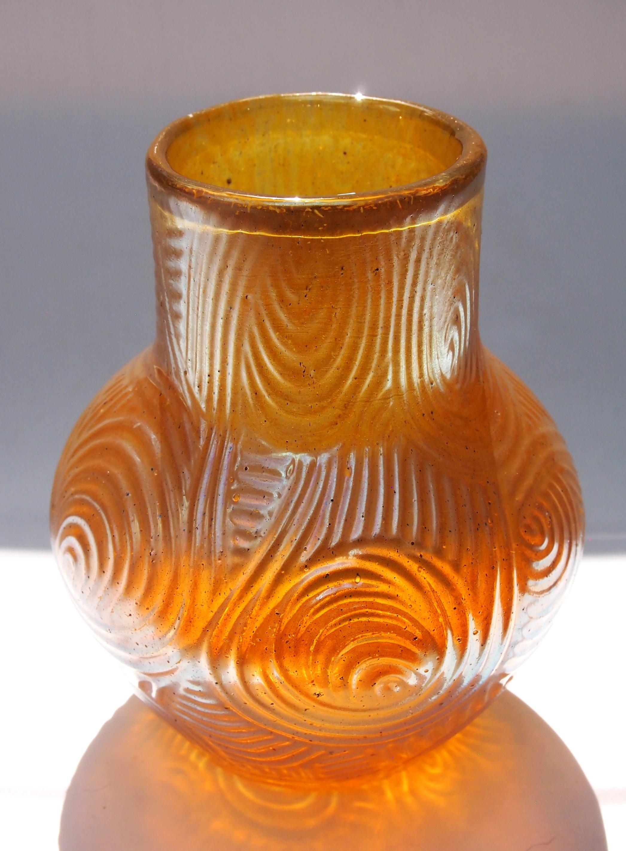 Seltene Loetz Candia Spiralopticsch-Glasvase c1905 - Bohemian (Glaskunst)