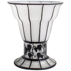 Rare Loetz Goblet Hans Bolek Opal with Black, circa 1915