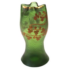 Raro Jarrón Loetz Phaenomen Creta con rara decoración c1898