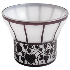 Rare Loetz Vase Hans Bolek Opal with Black, circa 1915