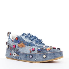 rare LOEWE 2023 Studio Ghibli Howls Moving Castle crystal denim sneakers EU39