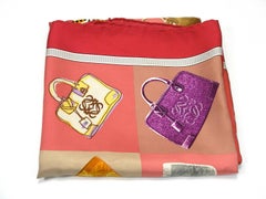 Rare Loewe Amazona Bag Twill Silk Carré Pink Color 90 cm / Good Condition