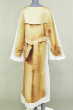 raro LOEWE JW ANDERSON 2023 Runway Trompe Loeil Blurry Trench Coat maniche vestito