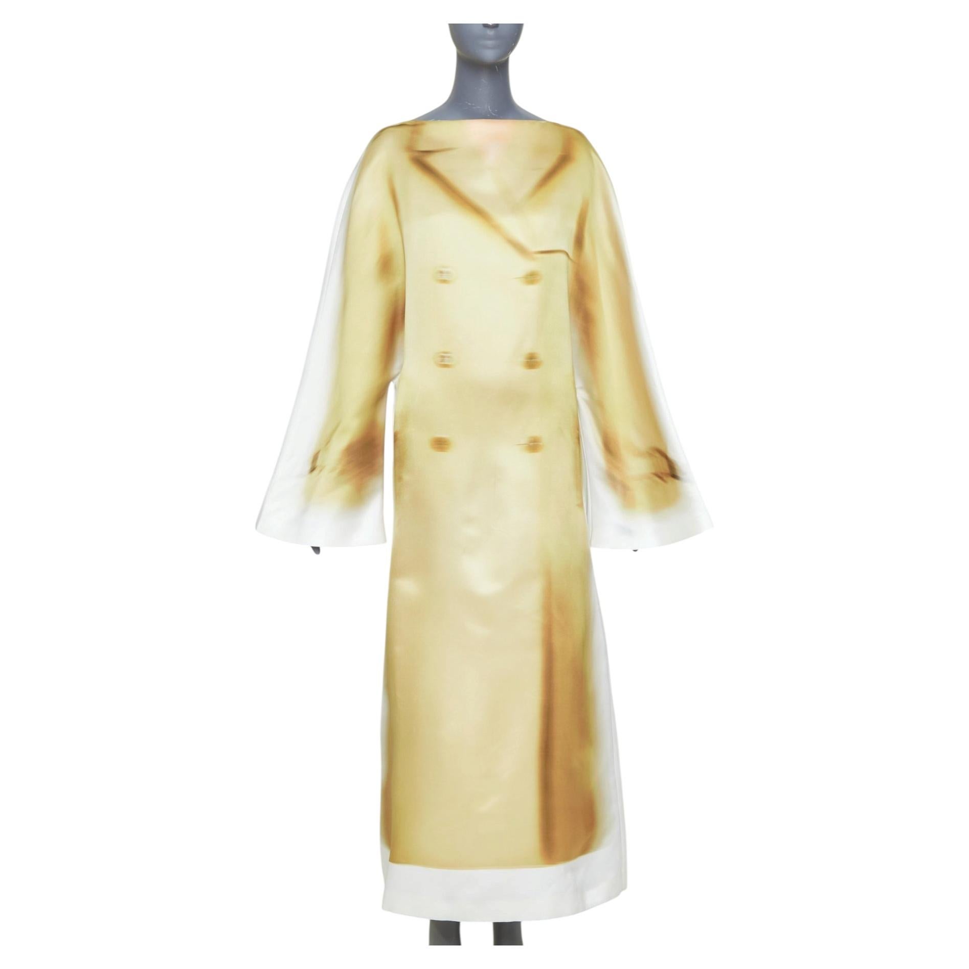 raro LOEWE JW ANDERSON 2023 Pasarela Trompe Loeil Blurry Trench Coat mangas vestido