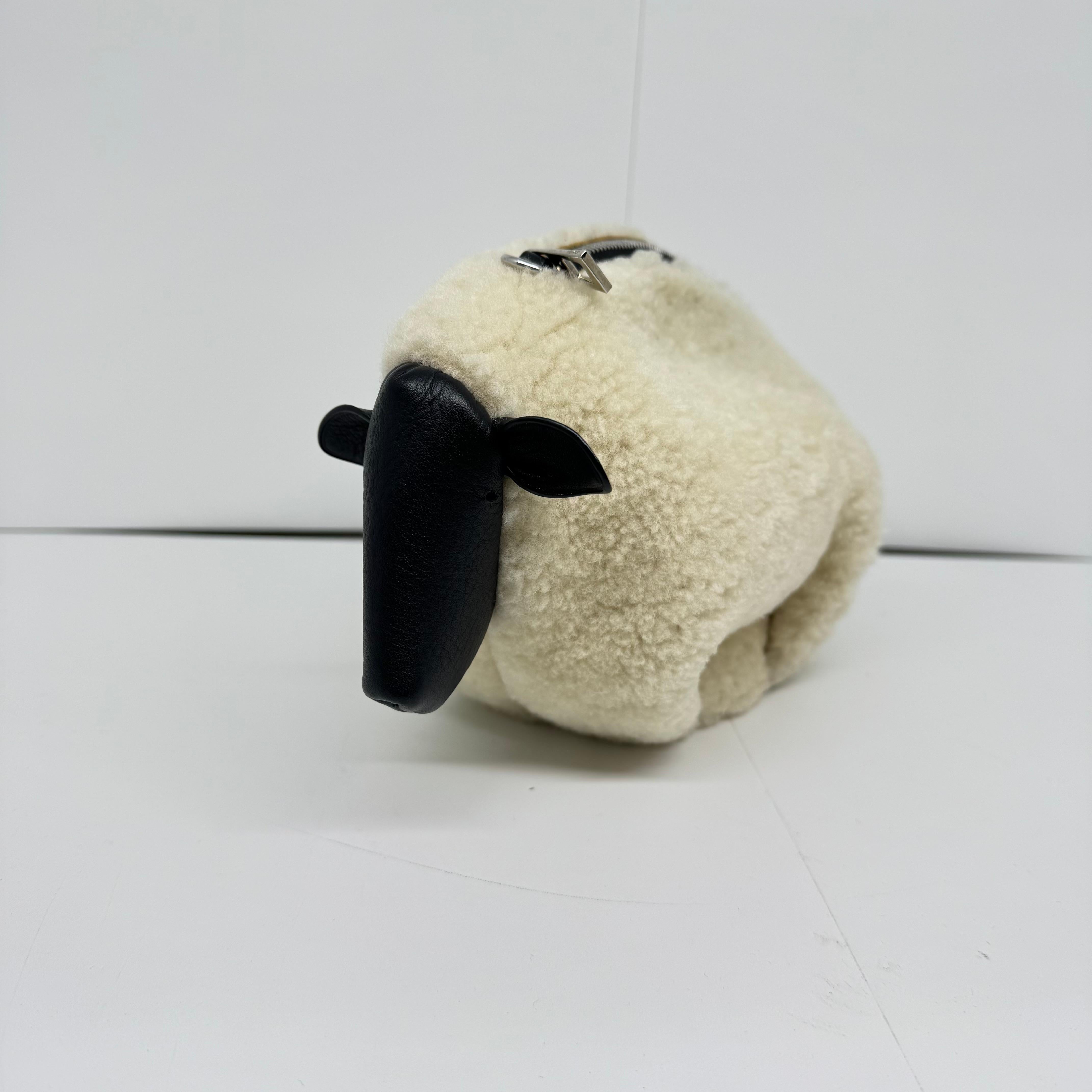 Rare Loewe Mini Sheep Shearling Crossbody Bag For Sale 2