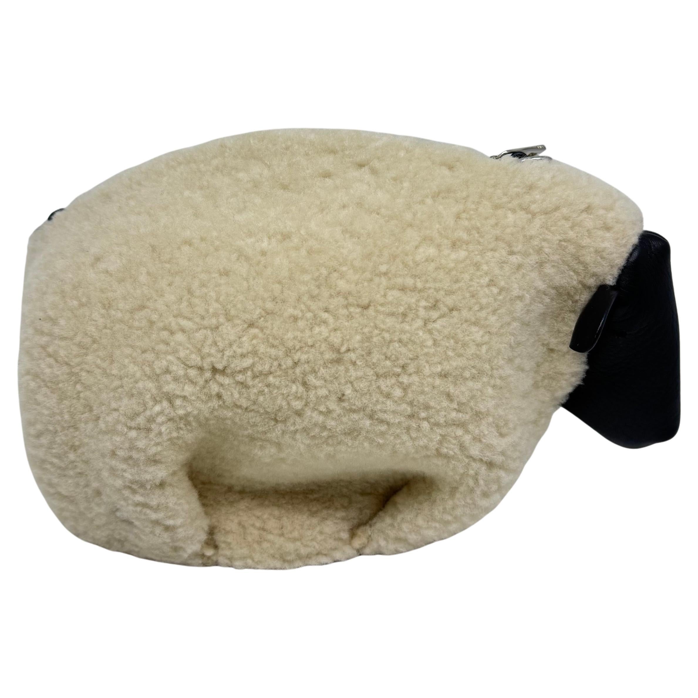 Rare Loewe Mini Sheep Shearling Crossbody Bag For Sale