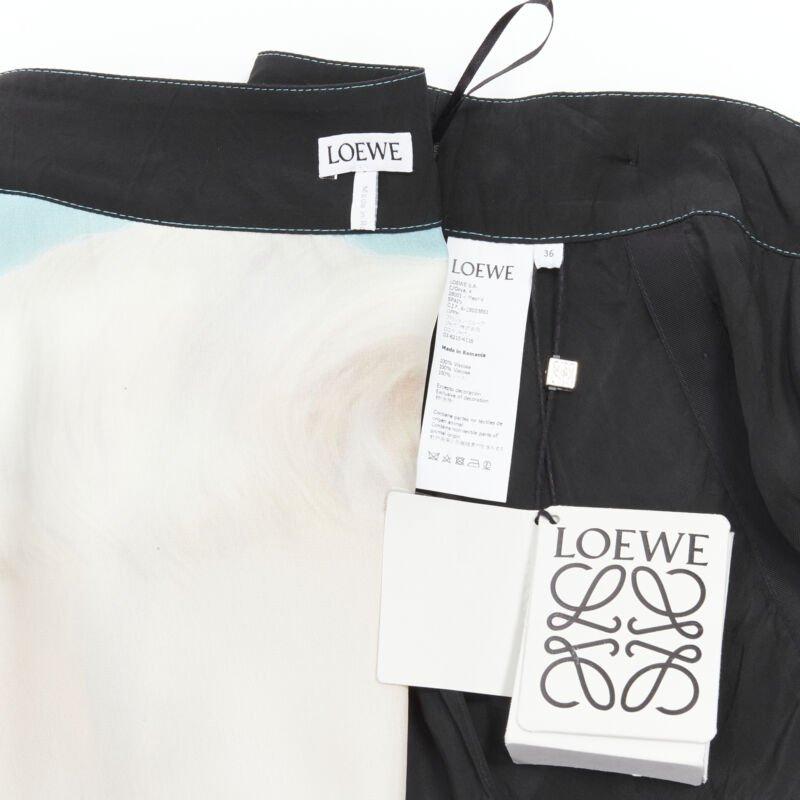rare LOEWE Pop Art lady portrait print crystal embellished wrap skirt FR36 XS For Sale 5