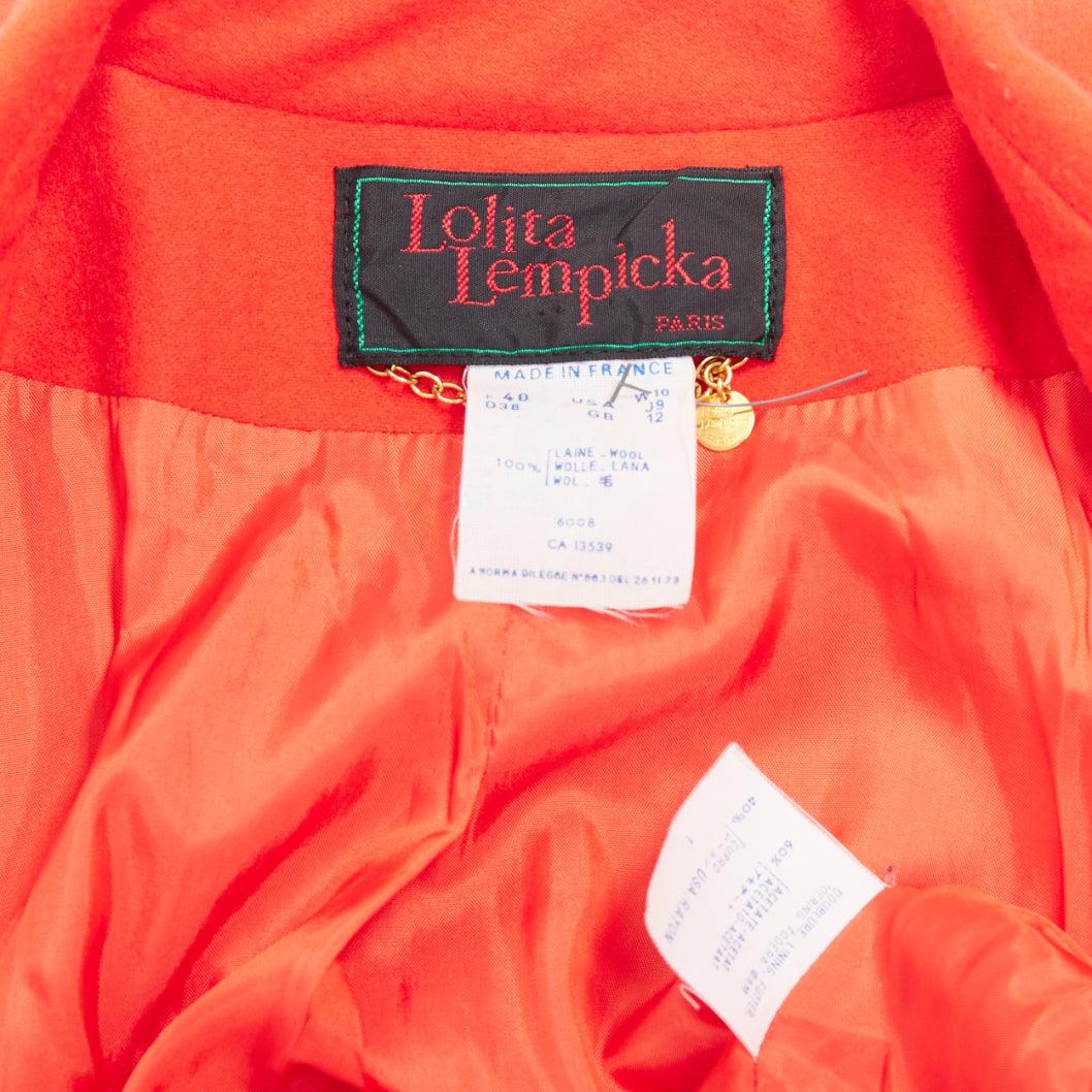 Seltene LOLITA LEMPIKA Vintage Rote mehrfarbige Harz-Blazerjacke mit Schnalle FR40 L im Angebot 5