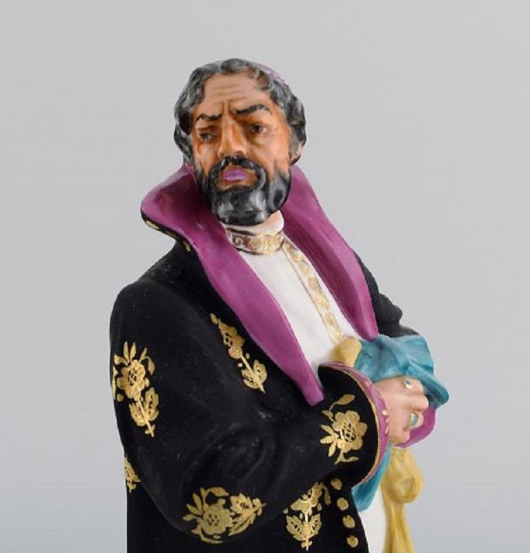 Russian Rare Lomonosov Porcelain Figurine, F. I. Chaliapin in the Role of Boris Godunov