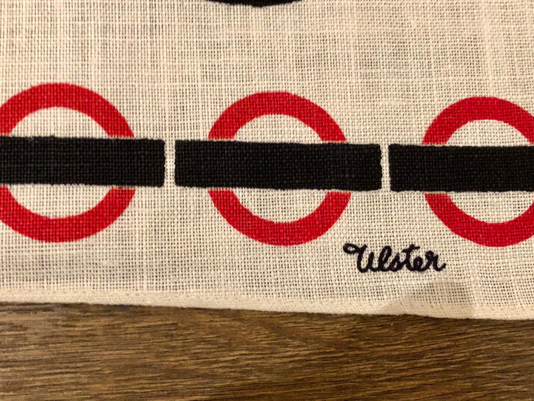 English Rare London Tourist Memorabilia Tea Linen Routemaster 100% Irish Linen