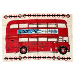 Rare London Tourist Memorabilia Tea Linen Routemaster 100% Irish Linen