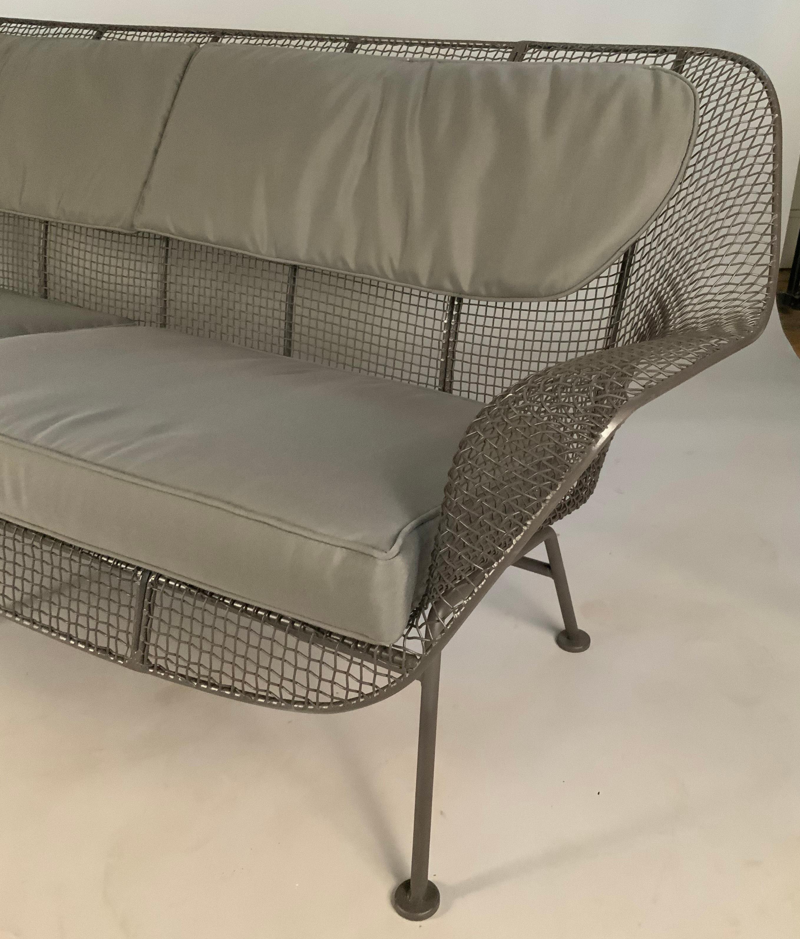 Wrought Iron Rare Long 1950s Sculptura Sofa by Russell Woodard For Sale