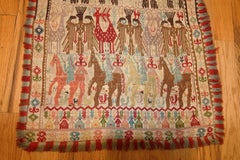 Raro Textil Bordado Largo y Estrecho Antiguo 2'2" x 9'7"