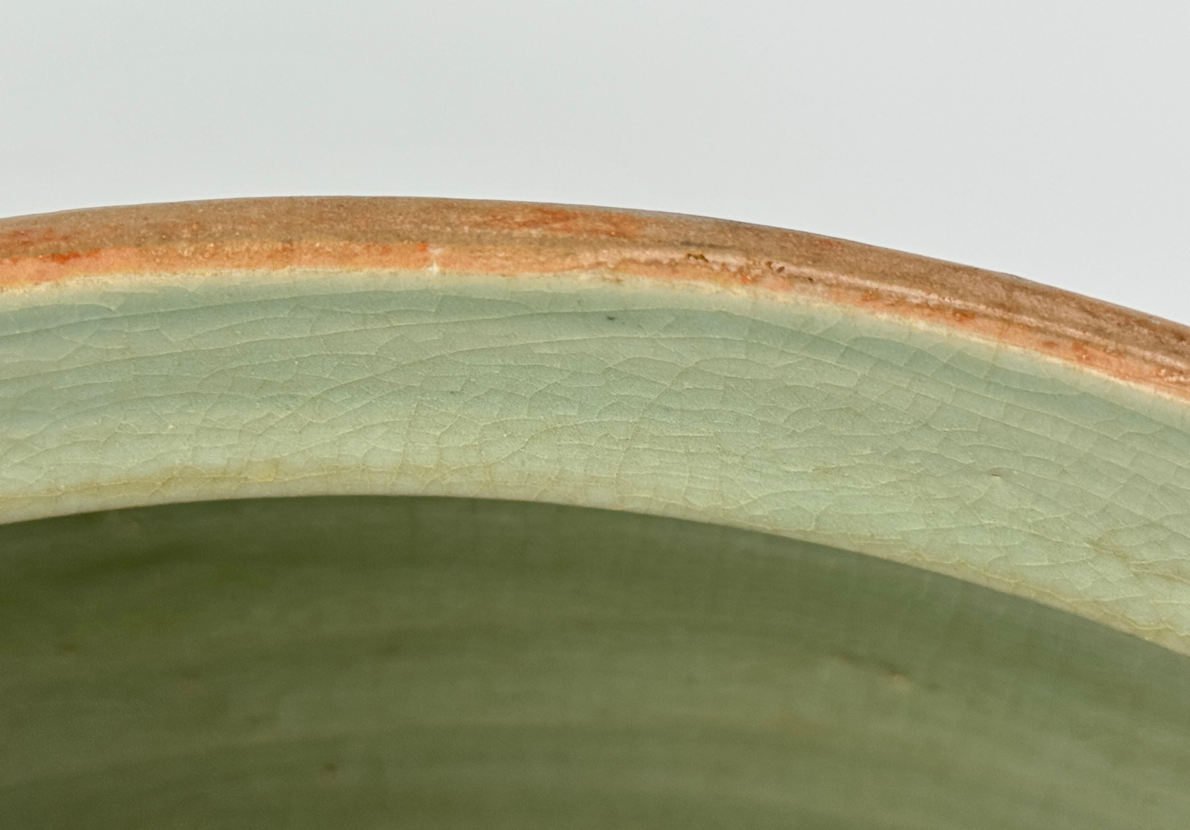 A Rare Longquan Celadon 'Hundred Rib' Jar, Song-Yuan Dynasty For Sale 6