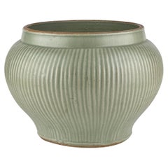 A Rare Longquan Celadon 'Hundred Rib' Jar, Song-Yuan Dynasty
