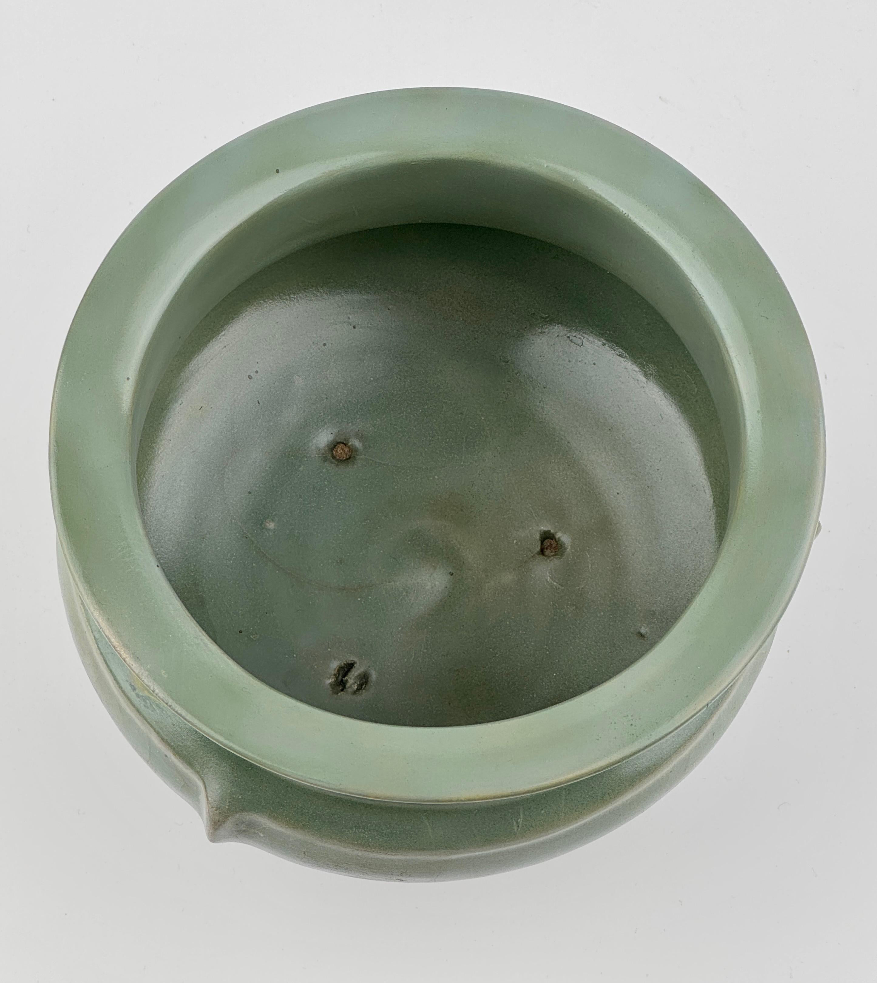 Rare Longquan Celadon Tripod Incense Burner, Song-Yuan Dynasty For Sale 4