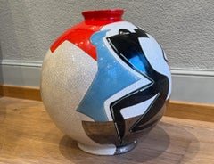 Rare Longwy Vase by Danillo Curetti "Jazzy" limited edition of 25