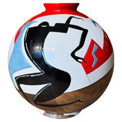 Rare Longwy Vase by Danillo Curetti "Jazzy" limited edition of 25