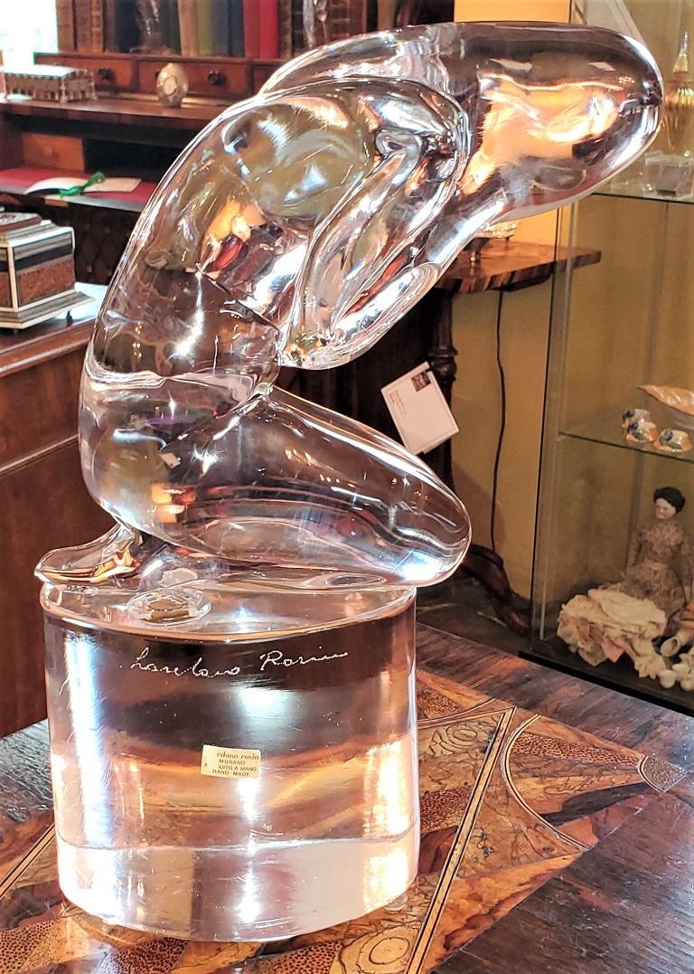 20th Century Rare Loredano Rosin Murano Glass Sculpture For Sale