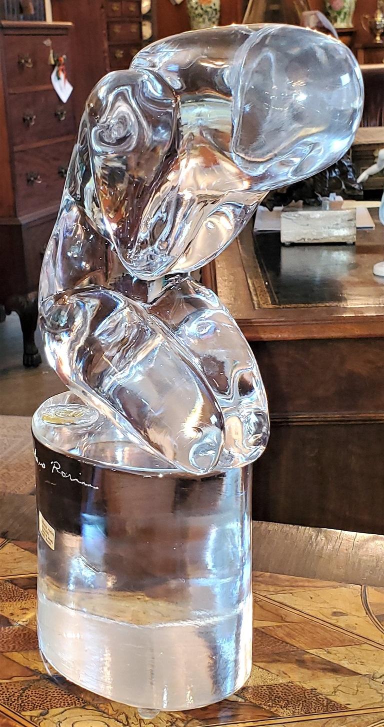 Hand-Crafted Rare Loredano Rosin Murano Glass Sculpture For Sale