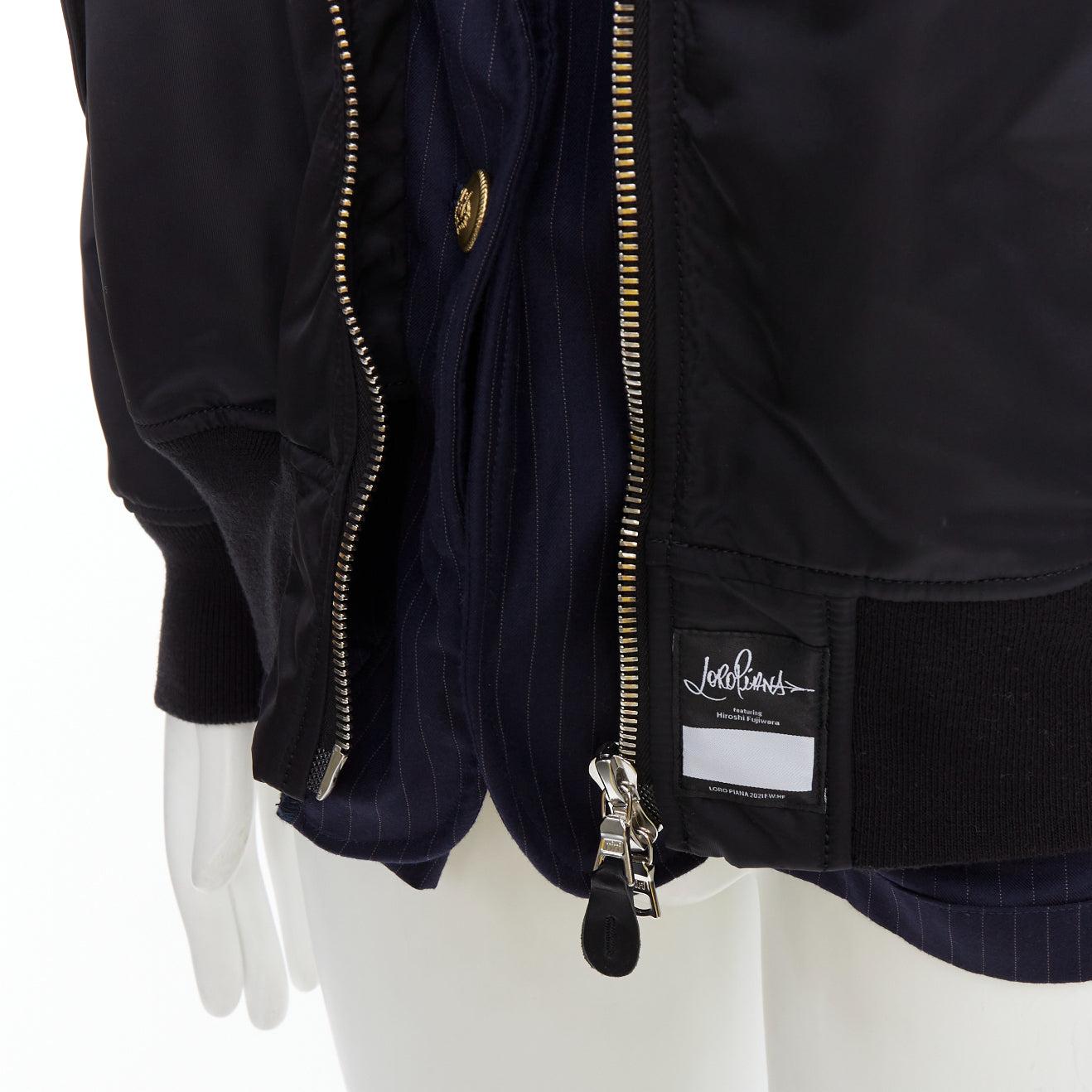 raro Loro Piana Hiroshi Fujiwara Runway Reversible black navy blazer bomber jacket XL
Riferimento: TGAS/E00191
Marchio: Loro Piana
Collection'S: Hiroshi Fujiwara - Passerella
Materiale: Sembra nylon, Fabrice
Colore: nero, blu scuro
Modello: