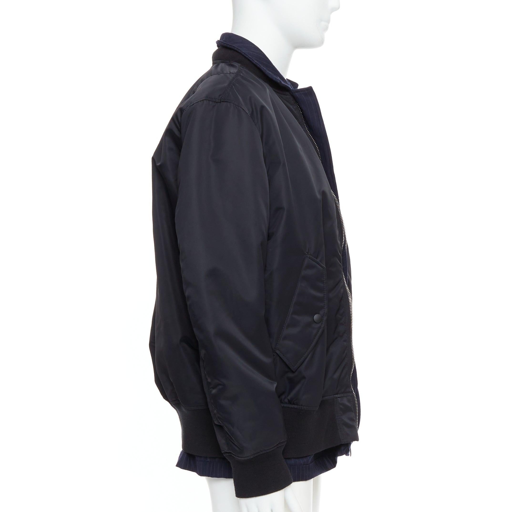 raro Loro Piana Hiroshi Fujiwara Runway Reversible black navy blazer bomber In condizioni ottime in vendita a Hong Kong, NT