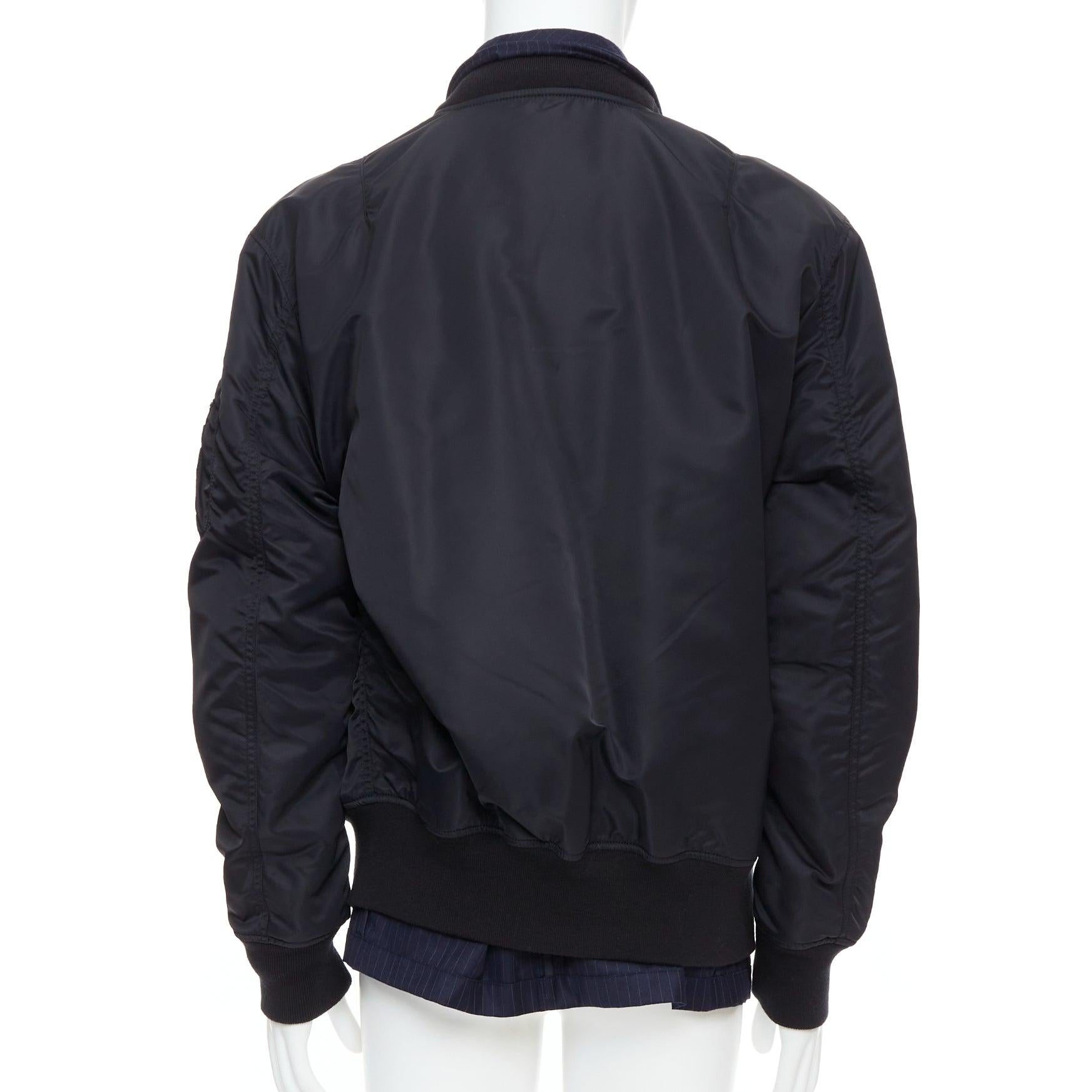 Uomo raro Loro Piana Hiroshi Fujiwara Runway Reversible black navy blazer bomber in vendita