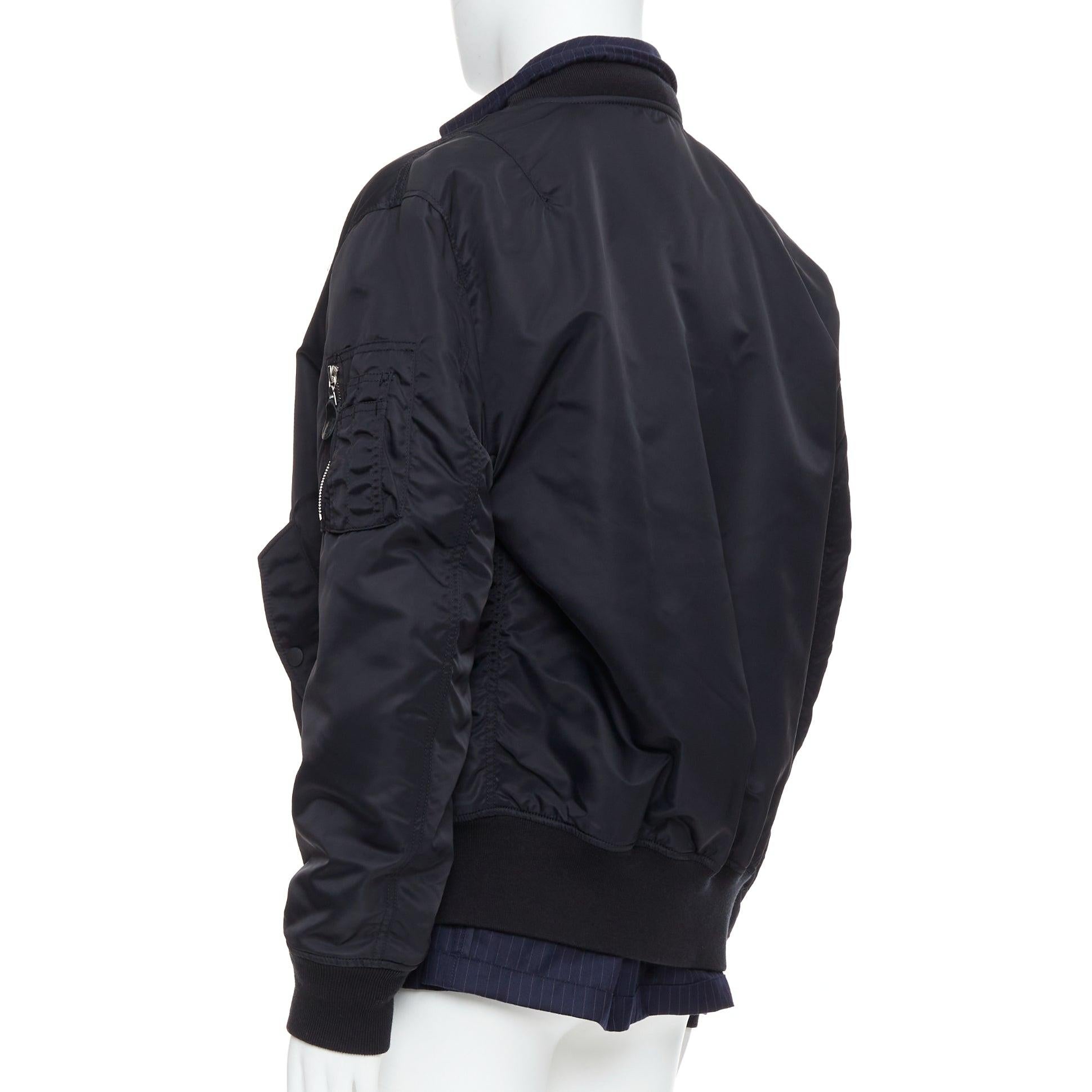 raro Loro Piana Hiroshi Fujiwara Runway Reversible black navy blazer bomber in vendita 1