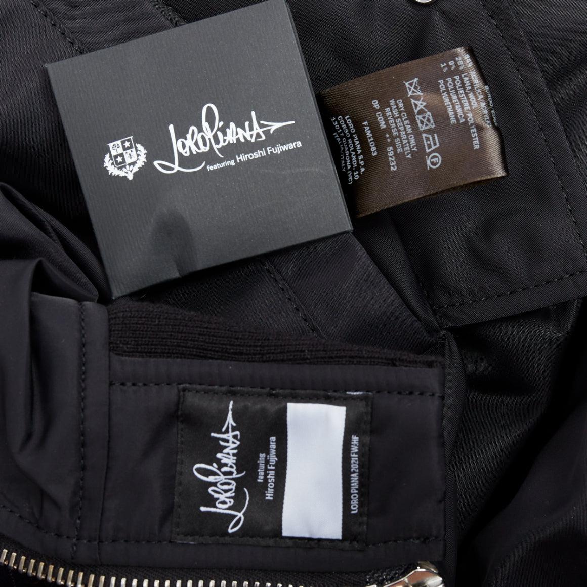 raro Loro Piana Hiroshi Fujiwara Runway Reversible black navy blazer bomber in vendita 3