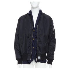rare LORO PIANA Hiroshi Fujiwara Runway Reversible black navy blazer bomber