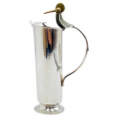 Rare Los Castillo "Bird of Paradise" Pitcher, Mexican Modern Silversmithing