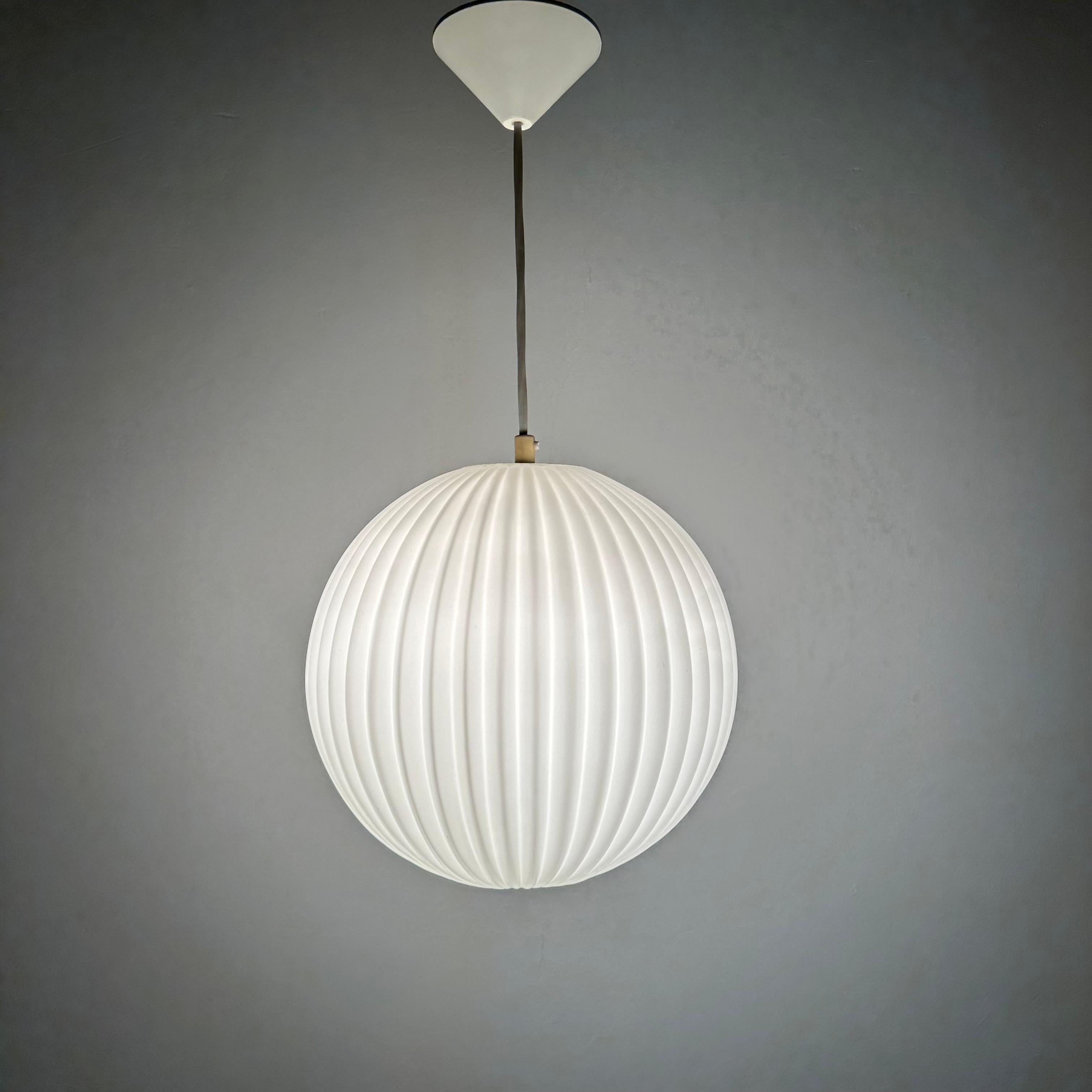 Rare Louis Kalff for Philips Opaline glass pendant light , 1960s For Sale 4