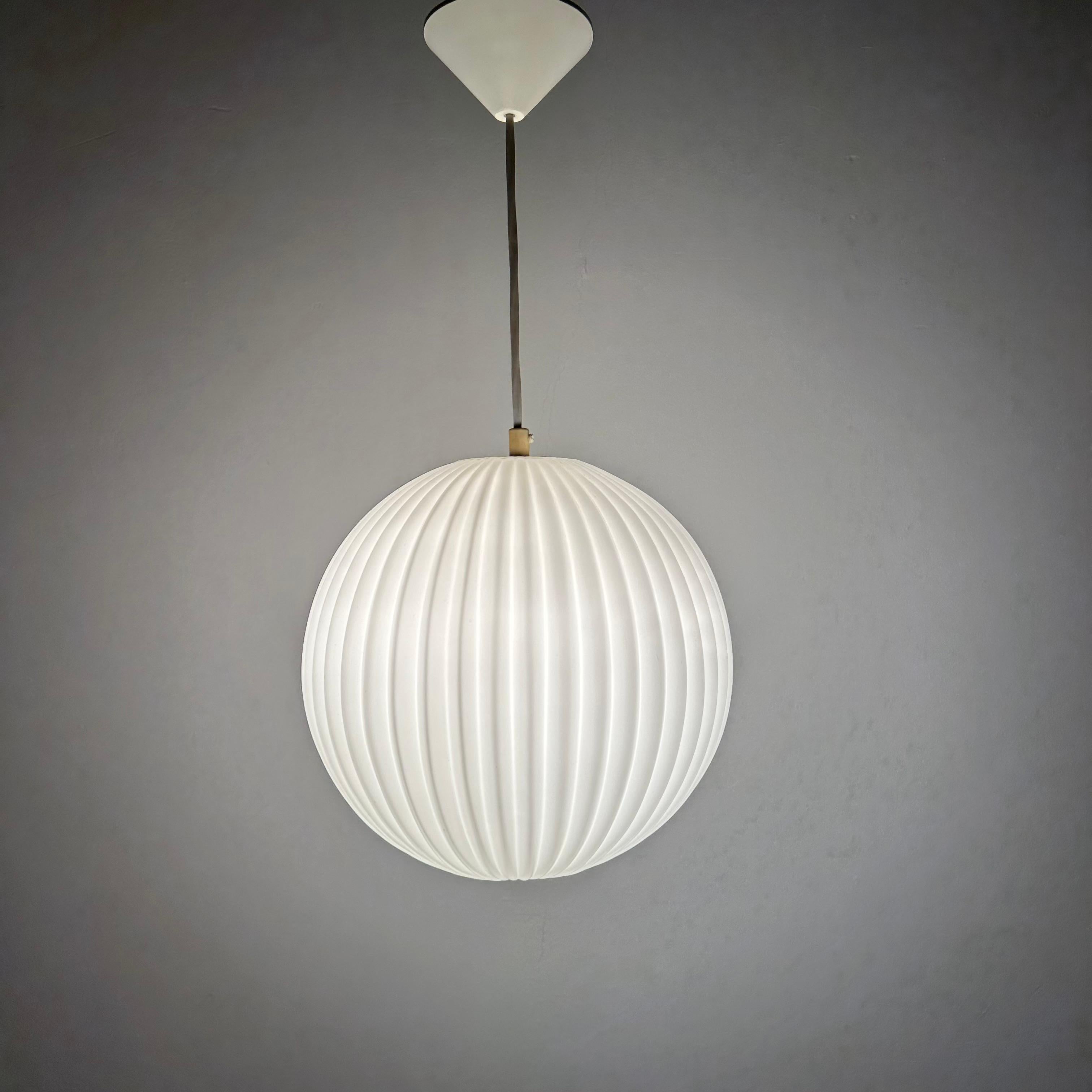 Rare Louis Kalff for Philips Opaline glass pendant light , 1960s For Sale 5