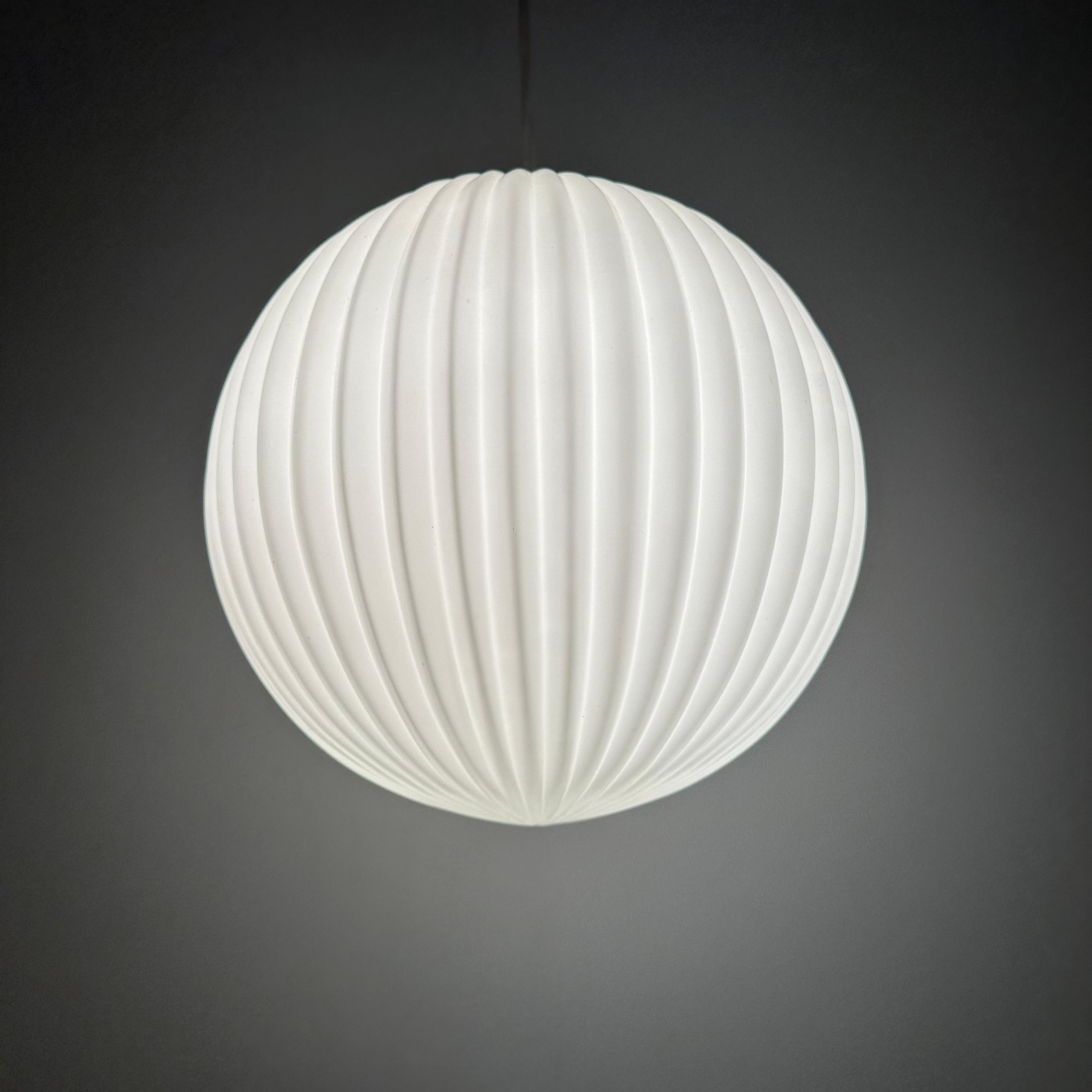 Rare Louis Kalff for Philips Opaline glass pendant light , 1960s For Sale 6