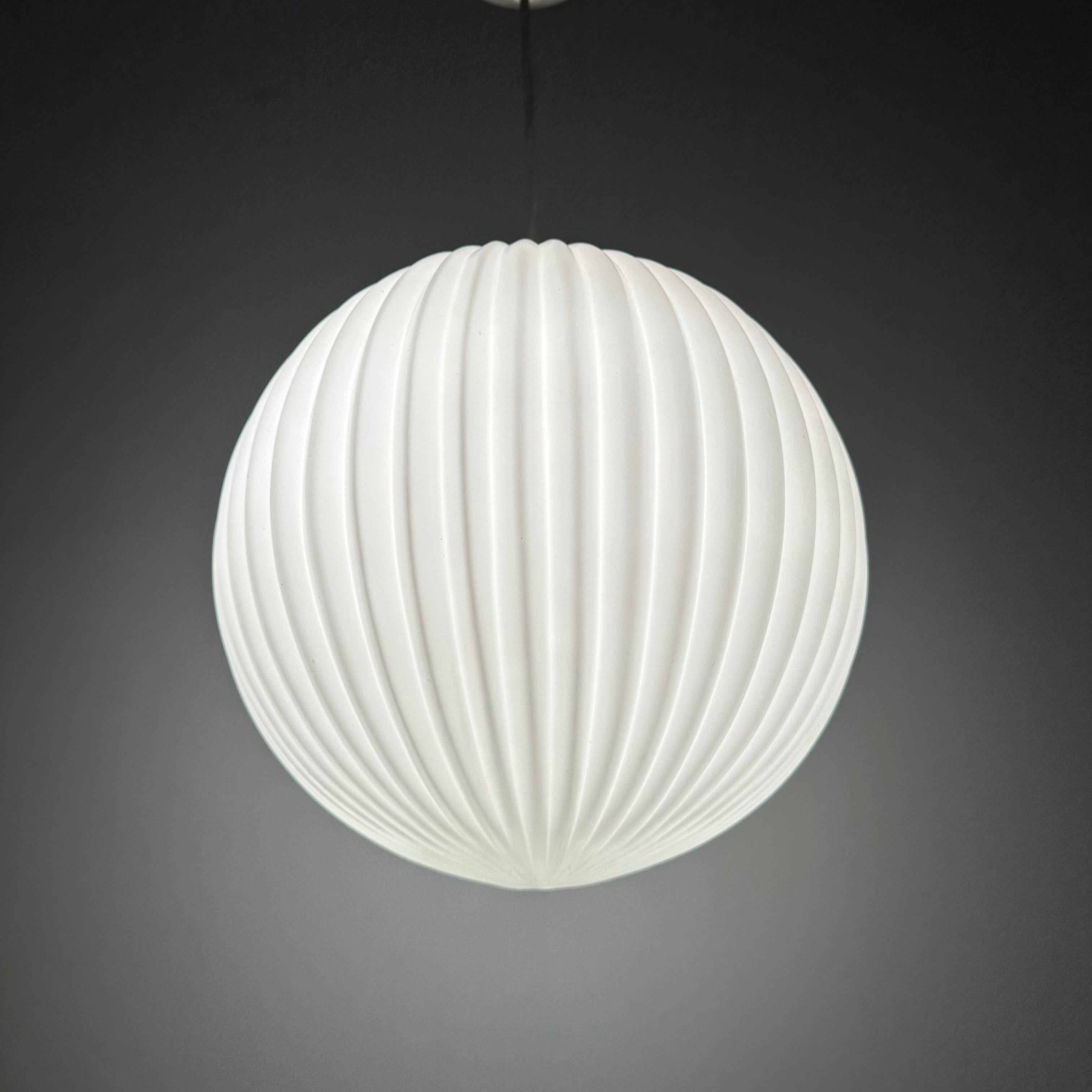 Rare Louis Kalff for Philips Opaline glass pendant light , 1960s For Sale 7