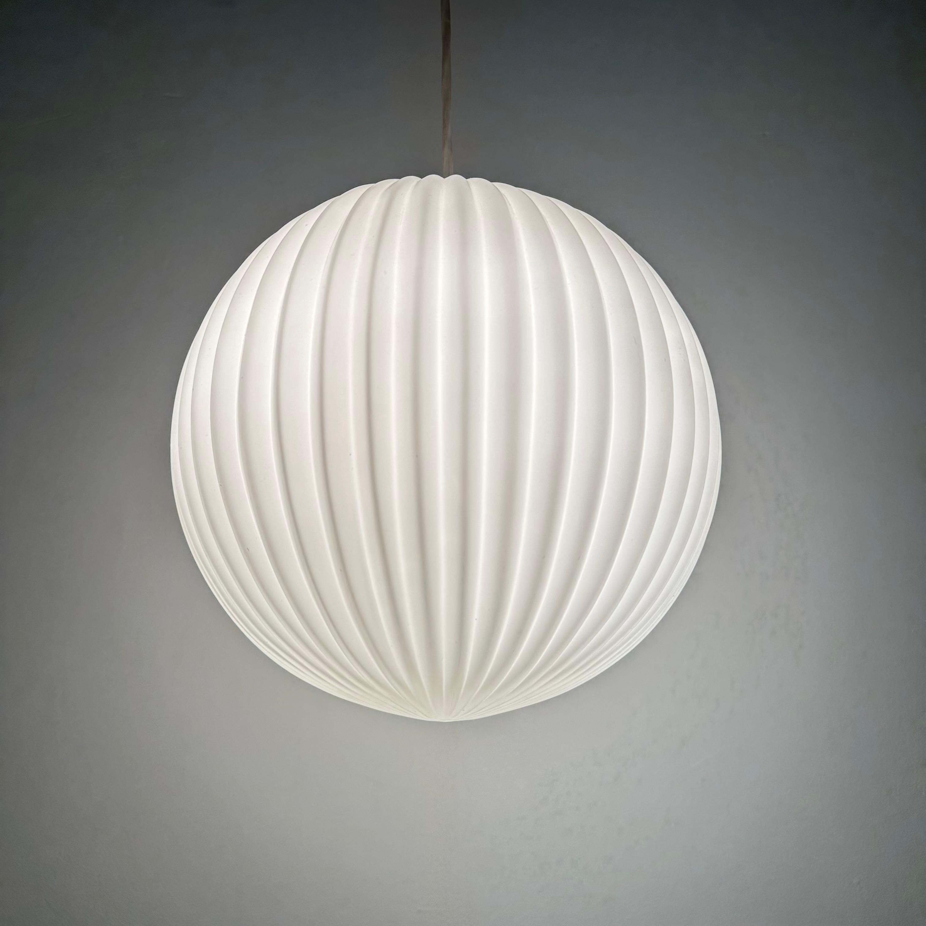 Rare Louis Kalff for Philips Opaline glass pendant light , 1960s For Sale 8