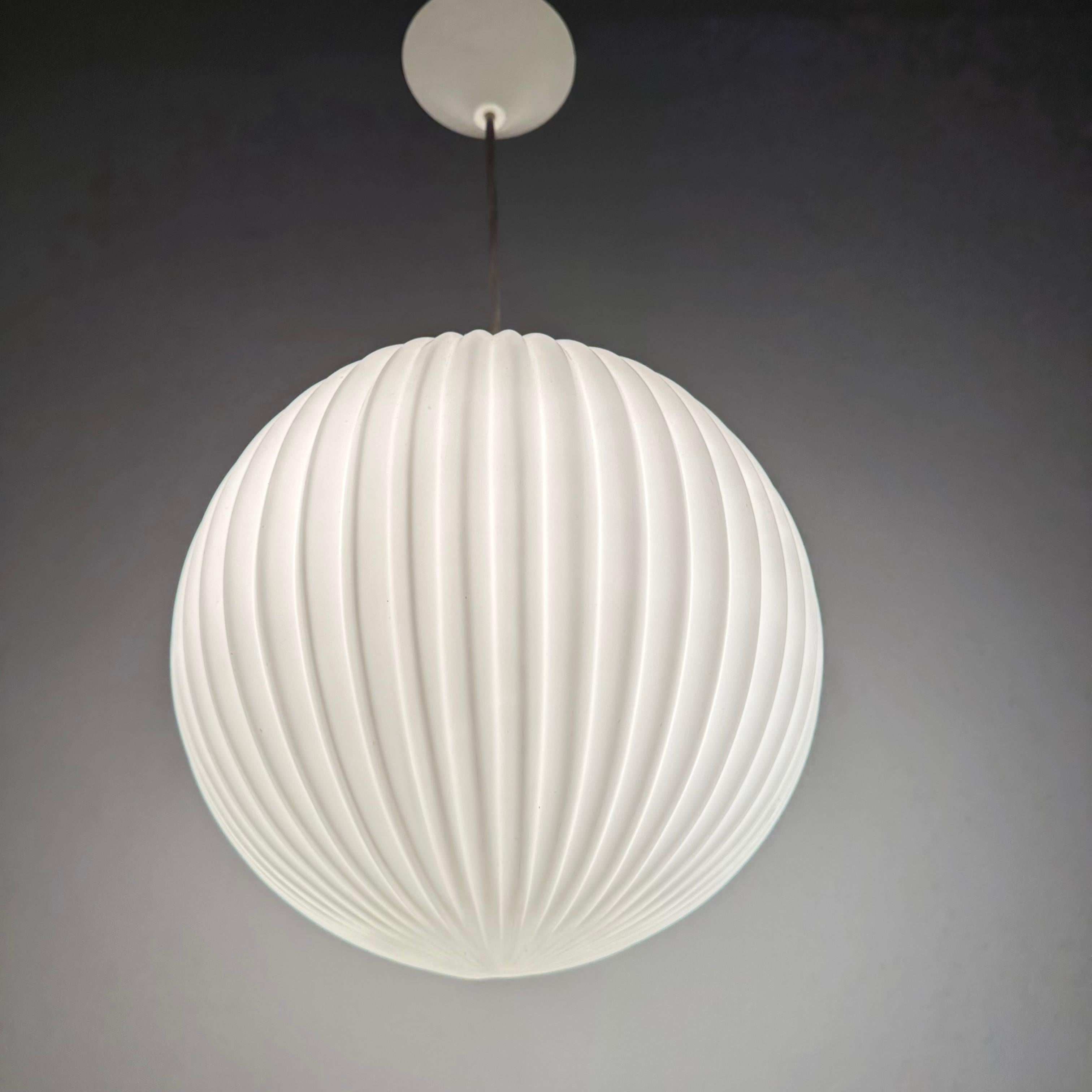 Rare Louis Kalff for Philips Opaline glass pendant light , 1960s For Sale 9