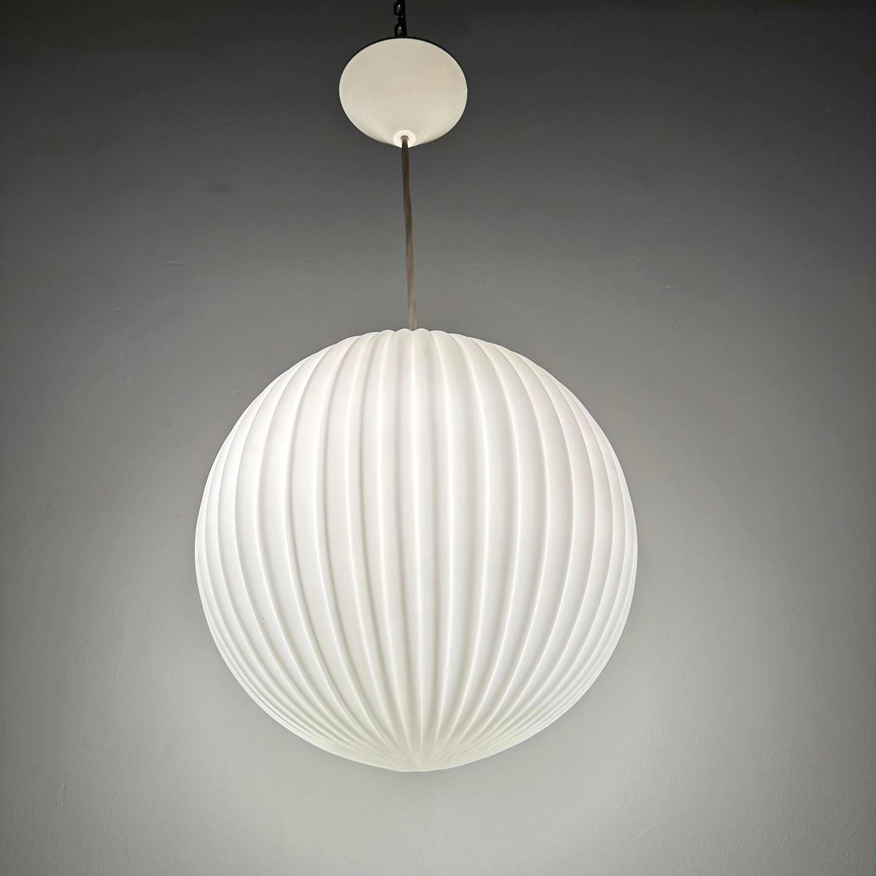 Rare Louis Kalff for Philips Opaline glass pendant light , 1960s For Sale 10