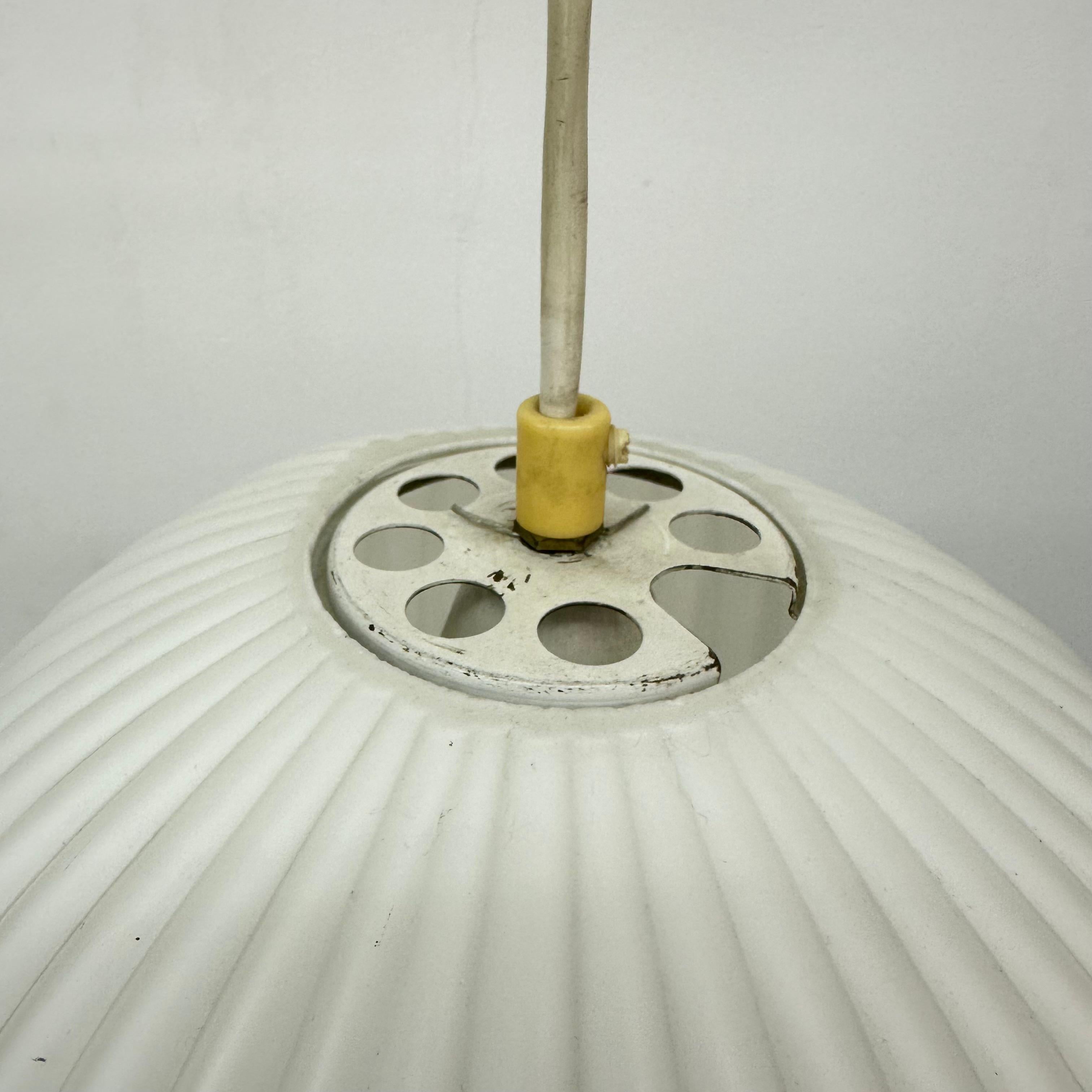 European Rare Louis Kalff for Philips Opaline glass pendant light , 1960s For Sale